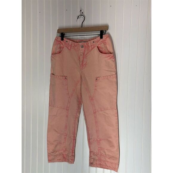 We The Free Free People Pink Utility Carpenter Jeans Sz 10 NWT Workwear Y2K - Picture 1 of 5